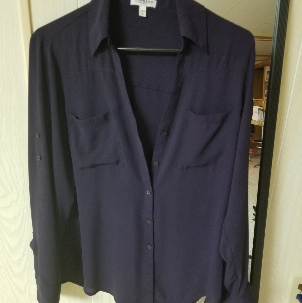 Express Portofino Shirt (M) Dark purple